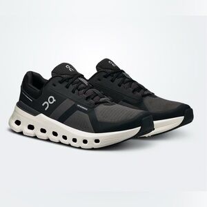 On Running Cloudrunner 2 Wide Men's Black and White Athletic Shoes